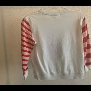 White and Pink Striped Burberry Shirt